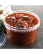 Græske lammefrikadeller i tomatsauce